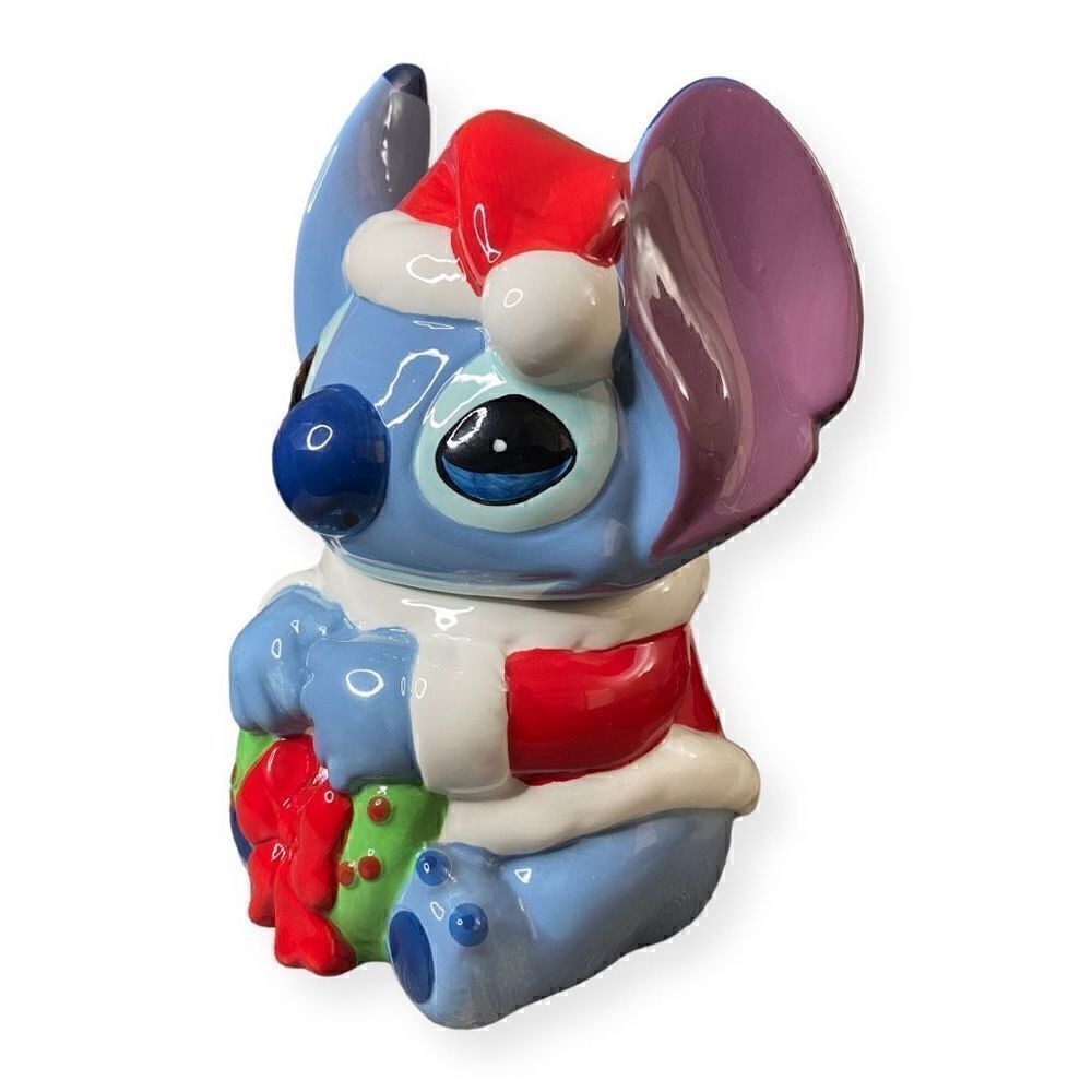 Disney Holiday Stitch Christmas Cookie Jar Stitch from Lilo & Stitch New (c)